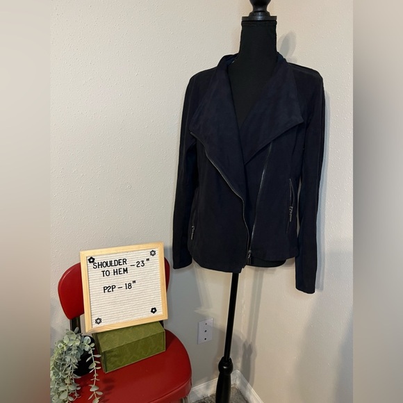 Bernardo Jackets & Blazers - Bernardo asymmetrical zip faux suede jacket